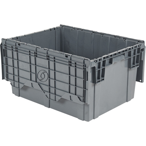 Orbis 5873403 Flipak® Polyethylene Plastic (PE) Distribution Containers Flipak<sup>®</sup> Polyethylene Plastic (PE) Distribution Containers, 39" x 14" x 13", Grey - Each