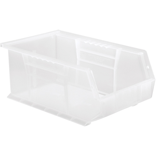 Quantum Storage System QUS241CL Clear-View Ultra Stack & Hang Bin Clear-View Ultra Stack & Hang Bin, 8-1/4" W x 6" H x 13-5/8" D, Clear - Each