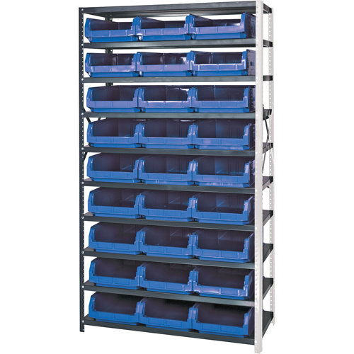 Quantum Storage System Shelving Unit with Stacking Bins Shelving Unit with Stacking Bins, Steel, Magnum Bin, 650 lbs. Capacity, 42" W x 76" H - Each
