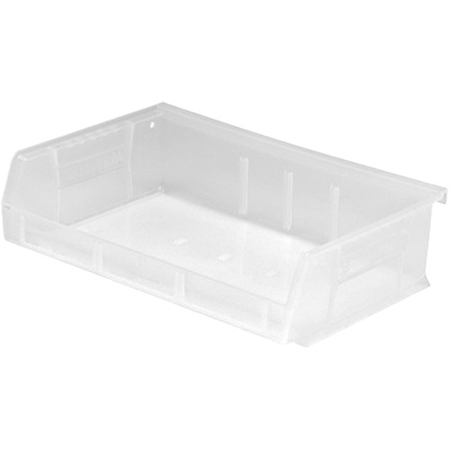 Quantum Storage System QUS236CL Ultra Stack & Hang Bin Ultra Stack & Hang Bin, 7-3/8" W x 3" H x 11" D, Clear - Each
