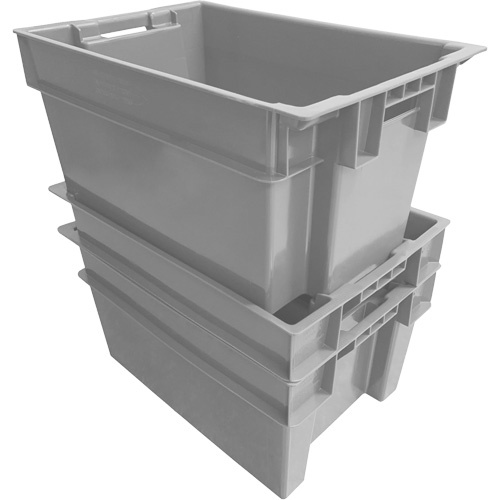 Akro-Mils SN2416120021000 Stack & Nest Container, 16" W x 12" H x 24" D, Grey-(Each)