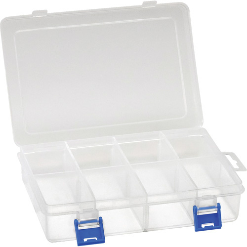 Quantum Storage System QB400 Plastic Compartment Box Plastic Compartment Box, 5.5" W x 7.75" D x 1.75" H, 8 Compartments - Each
