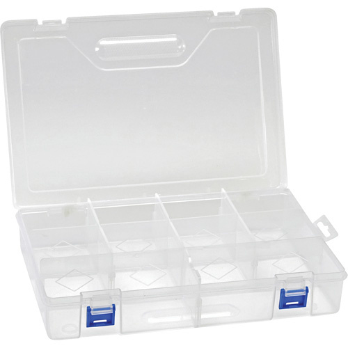 Quantum Storage System QB800 Plastic Compartment Box Plastic Compartment Box, 7.75" W x 11.75" D x 2.2" H, 10 Compartments - Each