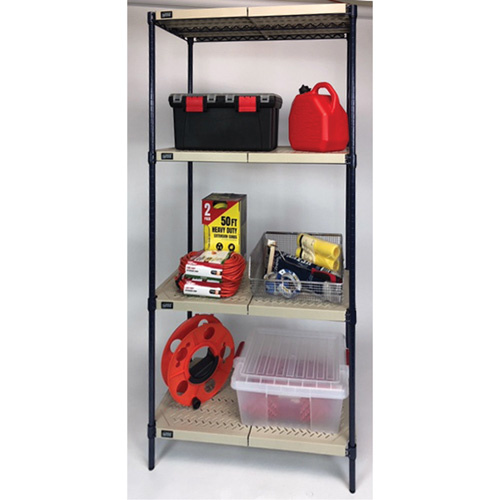 Quantum Storage System Wire Shelving Unit with Plastic Shelves (Each)-Click on options for variations & Details.