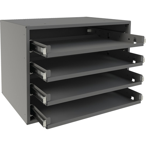 Durham Manufacturing 307B-95 Small Bearing Rack, Steel, 4 Slots, 15-9/16" W x 11-7/8" D x 11-5/16" H, Grey-(Each)
