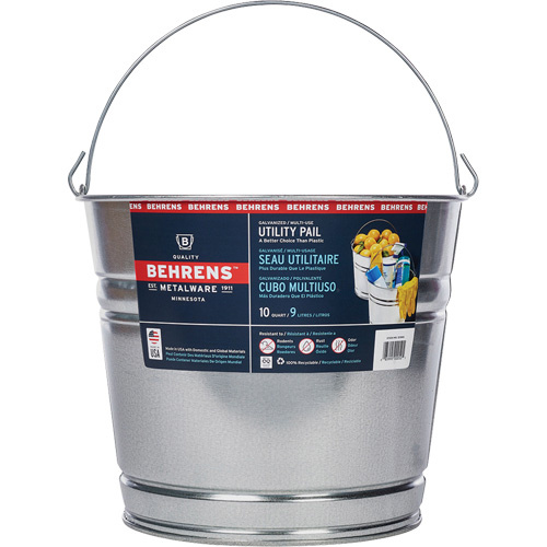 Pail, Galvanized Steel, 9 L-(Each)