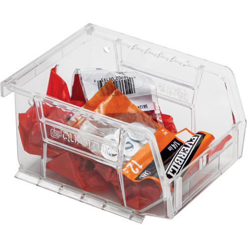 Quantum Storage System QUS210CCCS Crystal Clear Ultra Bins Crystal Clear Ultra Bins, 4-1/8" W x 3" H x 5-3/8" D, Clear - Each