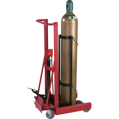 Wesco 260161 Hydraulic Cylinder Lift Hydraulic Cylinder Lift, Rubber Wheels, 12" W x 20" L Base, 300 lbs. - Each