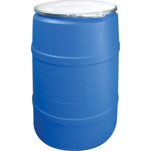 Mauser Packaging NDLOP0050 Polyethylene Drums, 55 US gal (45 imp. gal.), Open Top, Blue-(Each)
