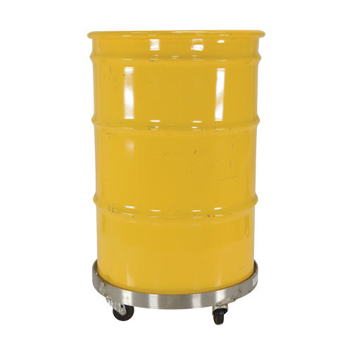 Vestil DRUM-SS-55-H Drum Dollies Drum Dollies, Stainless Steel, 800 lbs. Capacity, 23-1/4" Diameter, Rubber Casters - Each