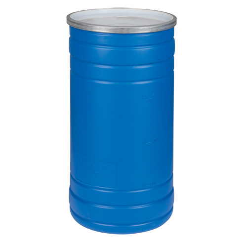 Mauser Packaging NDSOP0006 Polyethylene Drums, 15.5 US gal (12.91 imp. Gal.), Open Top, Blue-(Each)
