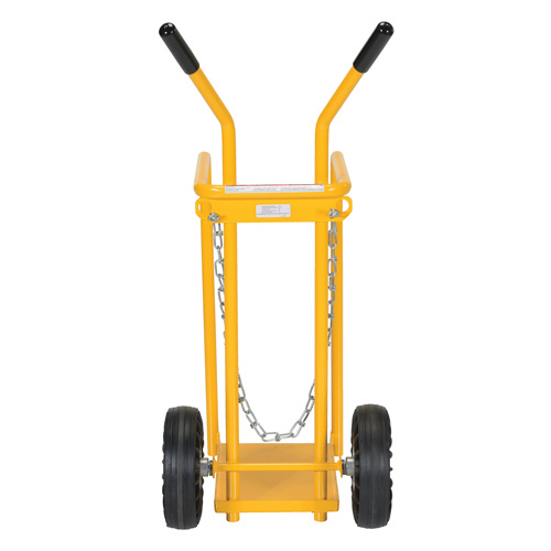Vestil CYHT-1 Gas Cylinder Cart Gas Cylinder Cart, Mold-on Rubber Wheels, 9-13/16" W x 16" L Base, 150 lbs. - Each