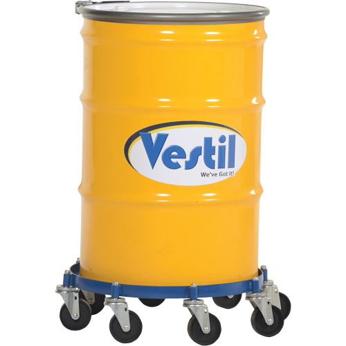Vestil OCTO-55-CI Octagon Drum Dolly Octagon Drum Dolly, Steel, 2000 lbs. Capacity, 27-1/16" Diameter, Cast Iron Casters - Each