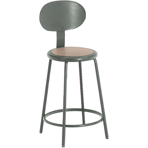 Mur-Van C503M 500 Series Stool with Back, Stationary, Fixed, 24", Steel/Masonite Seat, Grey-(Each)