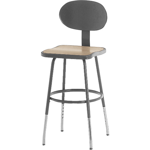Mur-Van C515S 500 Series Stool, Stationary, Adjustable, 18" - 26", Steel/Masonite Seat, Grey-(Each)
