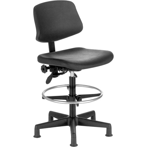 Mur-Van MVIR-8-CC-TP Heavy-Duty Stool , Mobile, Adjustable, 20" - 28", Polyurethane Seat, Black-(Each)