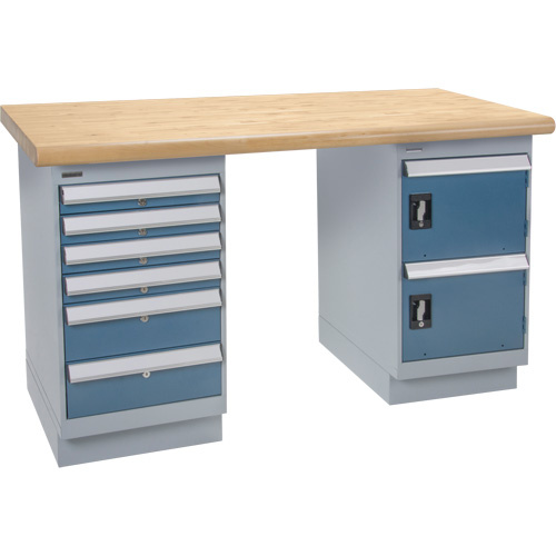 KLETON Workbench Workbench, Door & Drawers, 2500 lbs. Cap., 60" W x 24" D, 34" H - Each