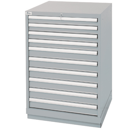 Lista XSSC0900-1002/LG Drawer Cabinets Drawer Cabinets, 10 Drawers, 28-1/4" W x 28-1/2" D x 41-3/4" H, Grey - Each
