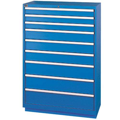 Lista XSHS1350-0902/BB Drawer Cabinets Drawer Cabinets, 9 Drawers, 40-1/4" W x 22-1/2" D x 59-1/2" H, Bright blue - Each