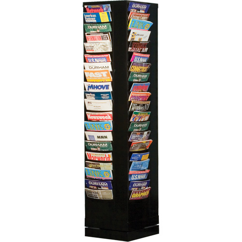 Durham Manufacturing 416-08 Literature Rack, Rotating, 80 Slots, Steel, 14-1/8" W x 14-1/8" D x 60-7/8" H-(Each)