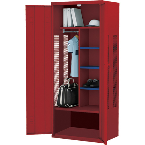 Deluxe Gear Locker, Steel, 36" W x 24" D x 72" H, Red-(Each)