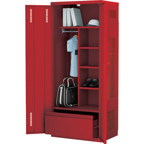 Deluxe Gear Locker, Steel, 36" W x 24" D x 72" H, Red-(Each)