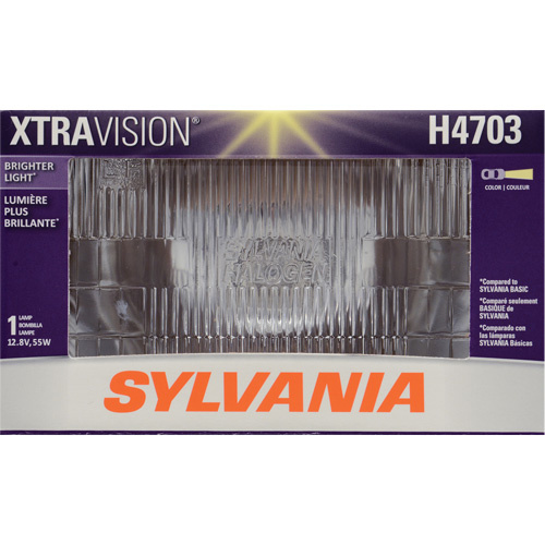 Sylvania 30732 XtraVision® H4703 Sealed Beam Headlight XtraVision<sup>®</sup> H4703 Sealed Beam Headlight, Halogen, 55 W, Off White - Each