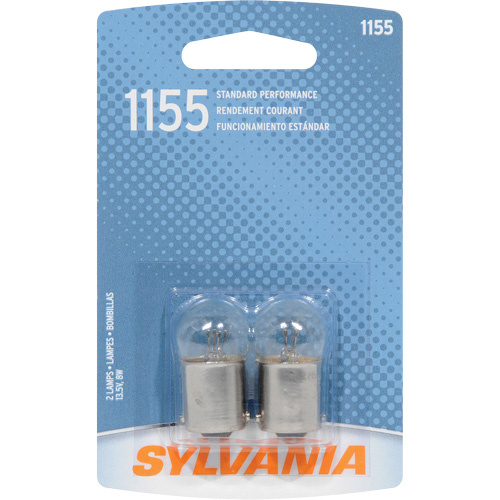 Sylvania 36495 1155 Basic Mini Automotive Bulb 1155 Basic Mini Automotive Bulb, Incandescent, 7.97 W, Off White - Pack of 2