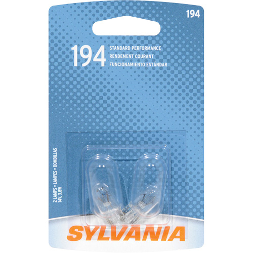 Sylvania 34761 194 Basic Mini Automotive Bulb 194 Basic Mini Automotive Bulb, Incandescent, 3.78 W, Off White - Pack of 10