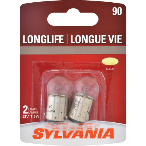 Sylvania 30169 90 Long Life Mini Automotive Bulb 90 Long Life Mini Automotive Bulb, Incandescent, 7.54 W, Off White - Pack of 2