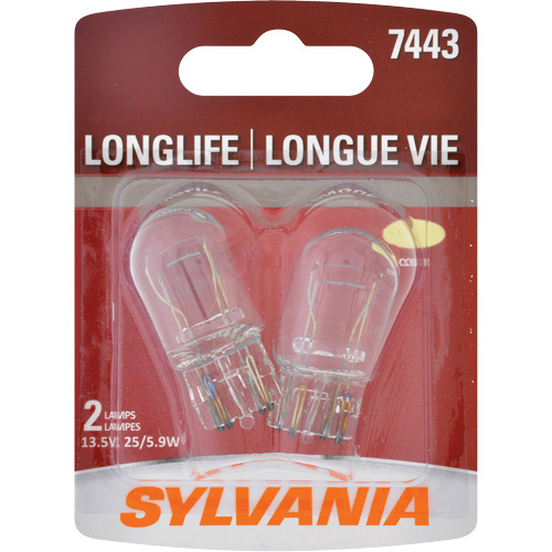 Sylvania 30121 7433 Long Life Mini Automotive Bulb 7433 Long Life Mini Automotive Bulb, Incandescent, 25 W/5.9 W, White - Pack of 2