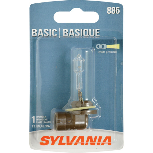 Sylvania 31575 886 Basic Fog Light Bulb 886 Basic Fog Light Bulb, Halogen, 50 W, Off White - Each
