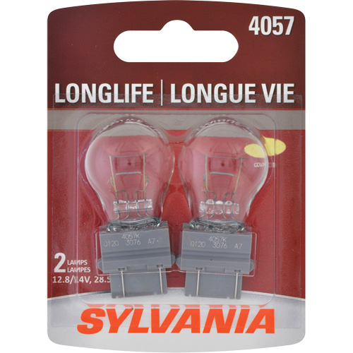 Sylvania 30148 4057 Long Life Mini Automotive Bulb 4057 Long Life Mini Automotive Bulb, Incandescent, 28.54 W, Off White - Pack of 2