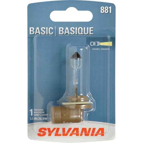 Sylvania 31573 881 Basic Fog Light Bulb 881 Basic Fog Light Bulb, Halogen, 27 W, Off White - Each