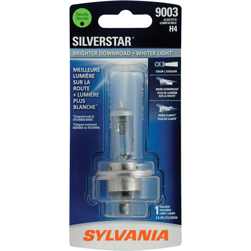 Sylvania 31636 9003 SilverStar® Headlight Bulb 9003 SilverStar<sup>®</sup> Headlight Bulb, Halogen, 61 W/67 W, White - Each