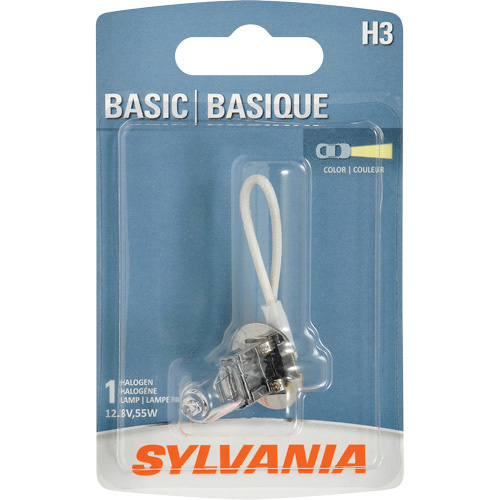 Sylvania 31592 H3 Basic Headlight Bulb H3 Basic Headlight Bulb, Halogen, 45 W, Off White - Each