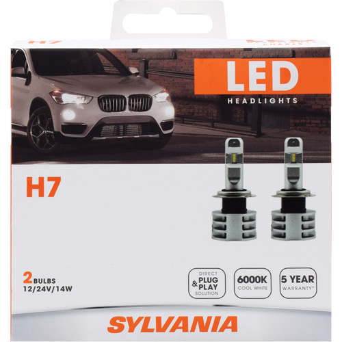 Sylvania 37690 H7 Headlight Bulb H7 Headlight Bulb, LED, 13.2 W/17 W, White - Pack of 2