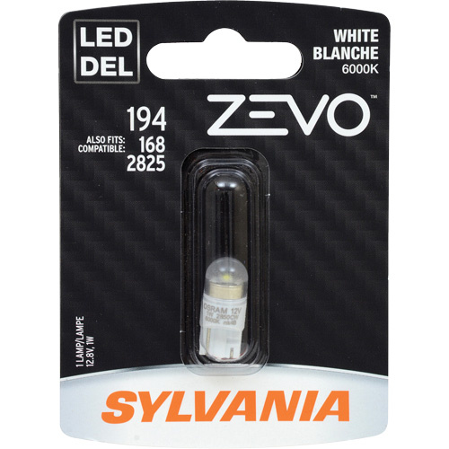 Sylvania 39238 195 Zevo® Mini Automotive Bulb 195 Zevo<sup>®</sup> Mini Automotive Bulb, LED, 0.7 W, White - Each
