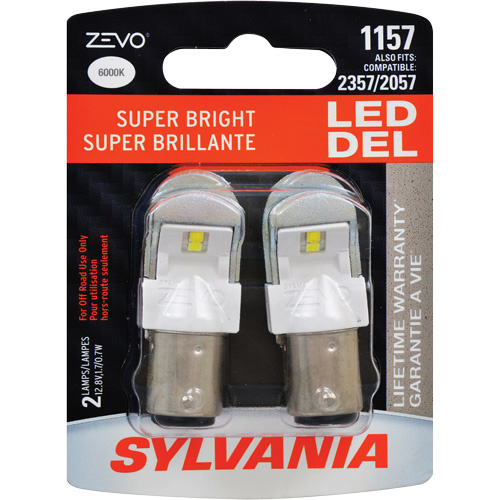 Sylvania 39230 1157 Zevo® Mini Automotive Bulb 1157 Zevo<sup>®</sup> Mini Automotive Bulb, LED, 1.7 W, White - Pack of 2
