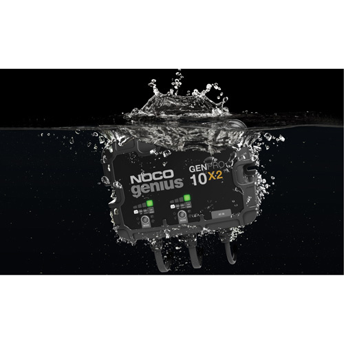NOCO GENPRO10X2 Genius® GenPro10X2 2-Bank, 20-Amp On-Board Battery Charger Genius<sup>®</sup> GenPro10X2 2-Bank, 20-Amp On-Board Battery Charger - Each