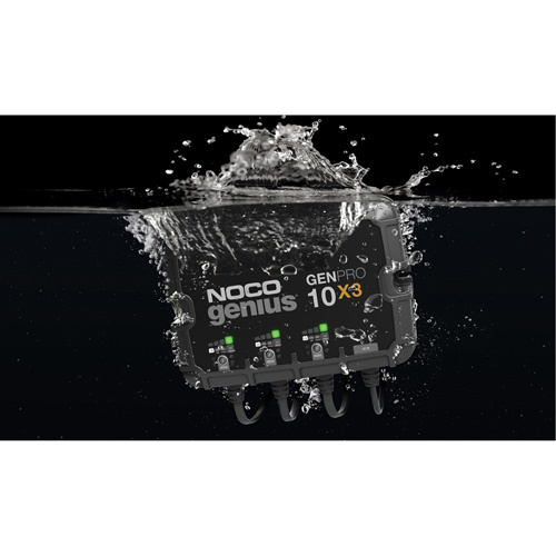 NOCO GENPRO10X3 Genius® GenPro10X3 3-Bank, 30-Amp On-Board Battery Charger Genius<sup>®</sup> GenPro10X3 3-Bank, 30-Amp On-Board Battery Charger - Each