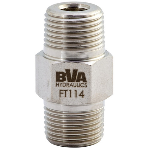 BVA Hydraulics FT114 Fitting Hex Nipple, Steel-(Each)