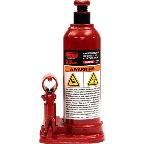 NORCO Lifting 76503B Bottle Jack Bottle Jack, 3 Ton(s), Manual Hydraulic, 15-9/16" Raised Height