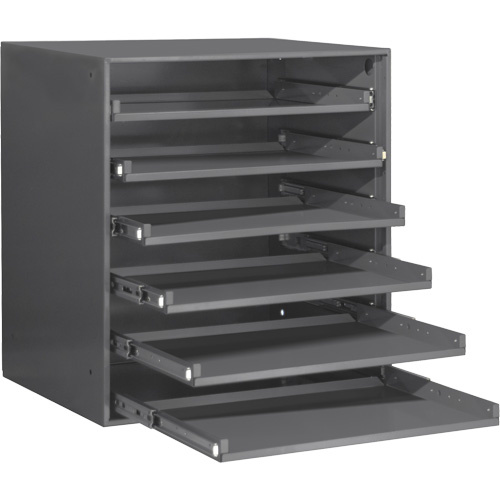 Durham Manufacturing 321B-95 Compartment Box Cabinet, Steel, 6 Slots, 20-5/16" W x 15-15/16" D x 21-7/8" H, Grey-(Each)
