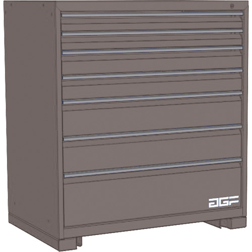 AGF Brome CF27-602840B2-440-GR Modular Drawer Cabinet Modular Drawer Cabinet, 7 Drawers, 60" W x 28" D x 40" H, Grey - Each