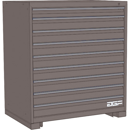 AGF Brome CF27-602840B3-440-GR Modular Drawer Cabinet Modular Drawer Cabinet, 9 Drawers, 60" W x 28" D x 40" H, Grey - Each