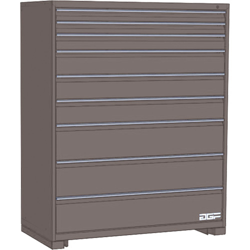 AGF Brome CF27-602460C3-440-GR Modular Drawer Cabinet Modular Drawer Cabinet, 9 Drawers, 60" W x 24" D x 60" H, Grey - Each