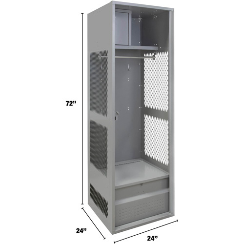 KLETON FN468 Gear Locker, Steel, 24" W x 24" D x 72" H, Grey-(Each)