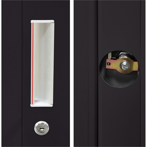 KLETON Combination Storage Cabinet Combination Storage Cabinet, 36" W x 18" D x 72" H, Black - Each