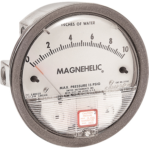 Dwyer 2202 Magnehelic® Gauges Magnehelic<sup>®</sup> Gauges, 4" , 0 - 2 psi, Back Mount, Analogue - Each